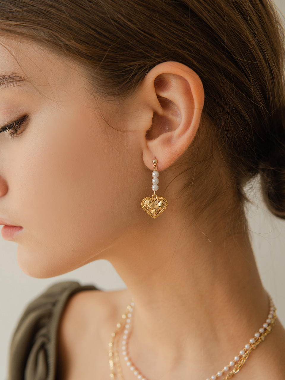 [러블리즈 지수 착용] love pearl drop earring