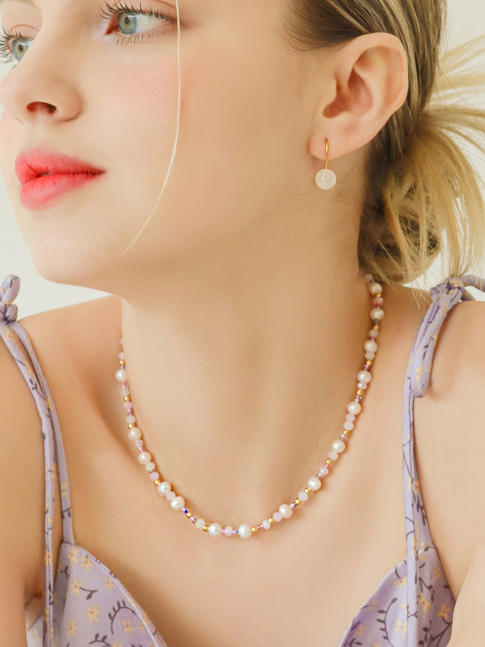[여자아이들 미연 착용] pastel stone necklace