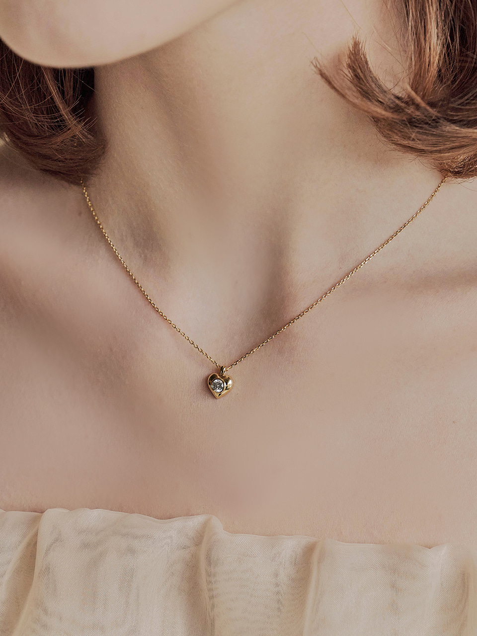 [아이브 장원영 있지 예지 김민주 착용] petit cubic love necklace