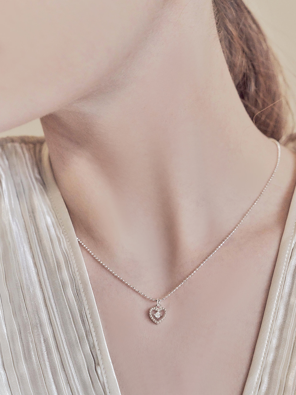 [에스파 카리나 오마이걸 유아 착용] cooing heart necklace