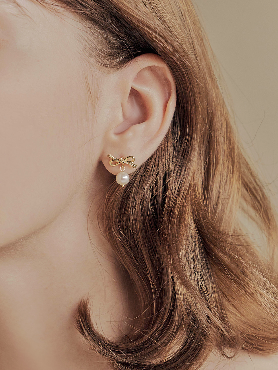 [여자아이들 미연 아이브 가을 착용] sienna ribbon pearl earring